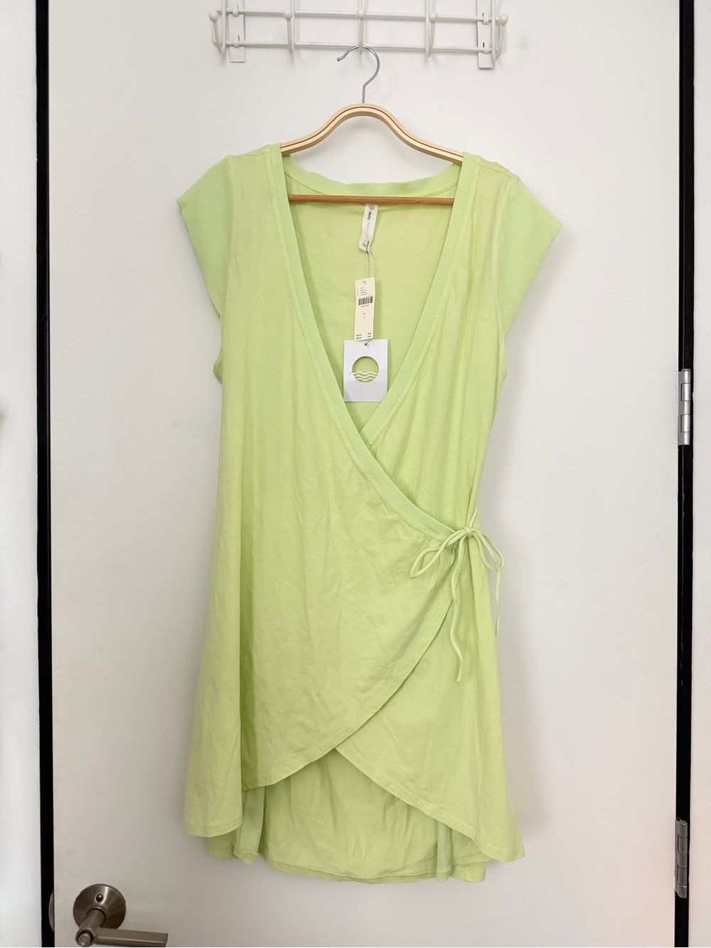 Free People Lime Green Wrap Mini Dress